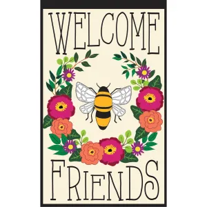 Bee Welcome Friends Garden Applique Flag,169135