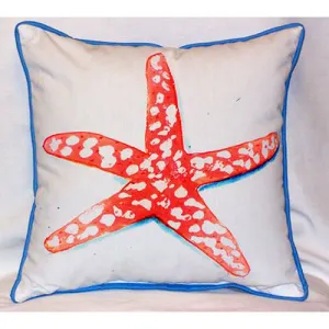 Betsy Drake Coral Starfish Pillow- Indoor/Outdoor