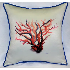 Betsy Drake Red Coral Pillow- Indoor/Outdoor