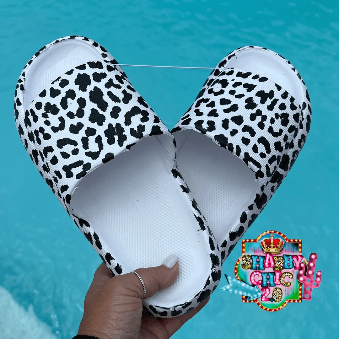 Black and White Leopard Sandals
