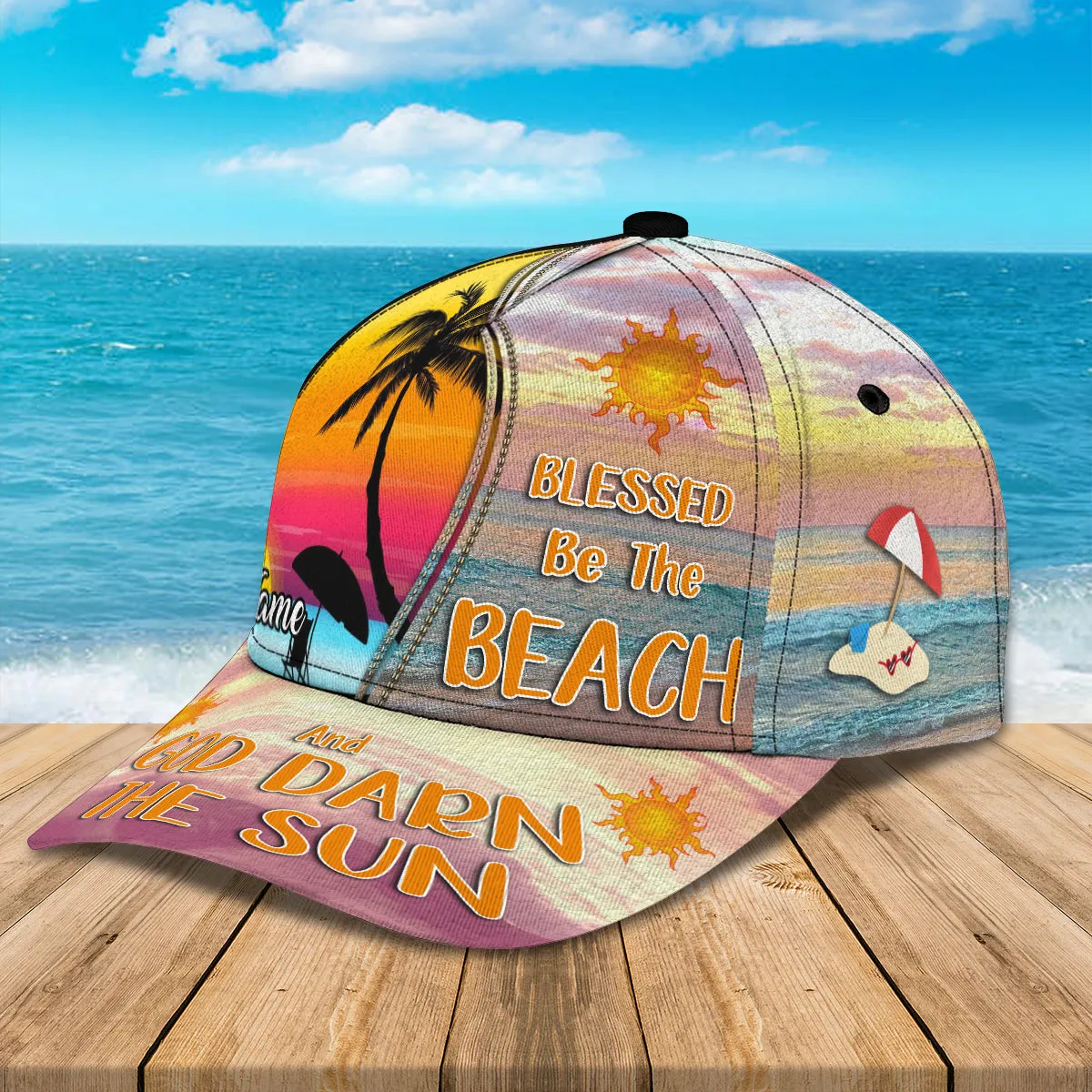 Blessed Be The Beach TA - Personalized Name Cap - Nt168 - Ct094