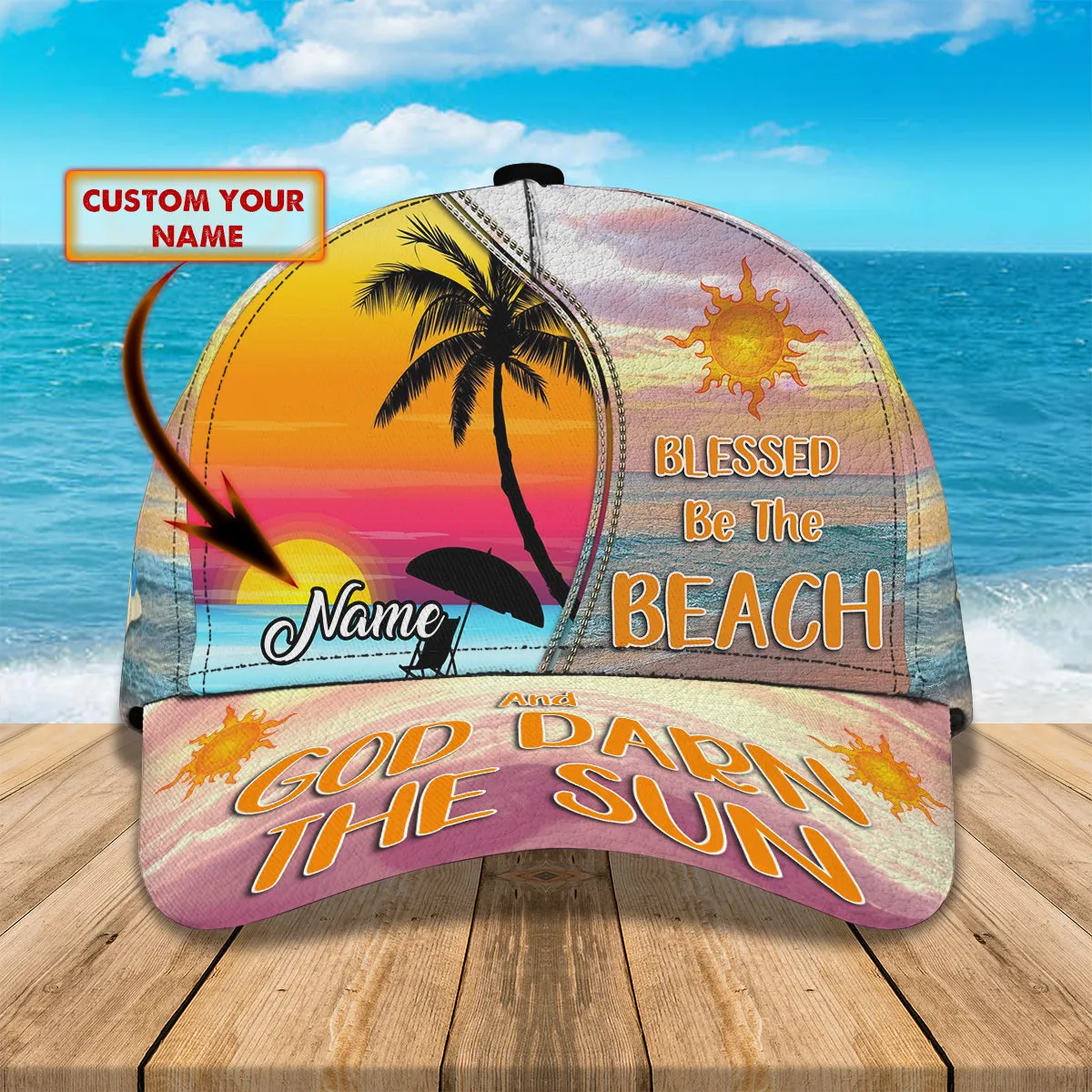 Blessed Be The Beach TA - Personalized Name Cap - Nt168 - Ct094