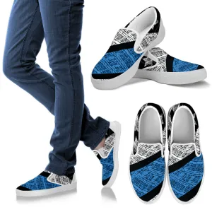 Blue Lives Matter Women's Slip-Ons With White Soles