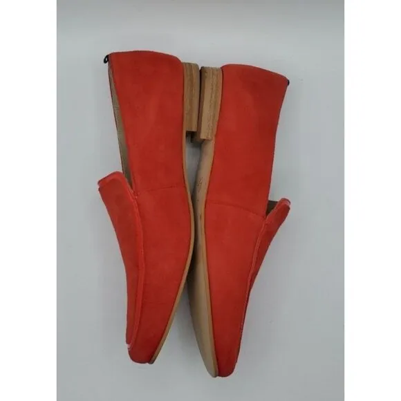 Boden Red Suede Leather Flat Slip On Loafer Women's Shoe Size 38 / 7.5