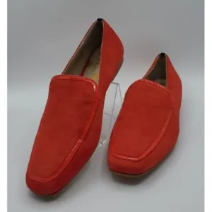 Boden Red Suede Leather Flat Slip On Loafer Women's Shoe Size 38 / 7.5