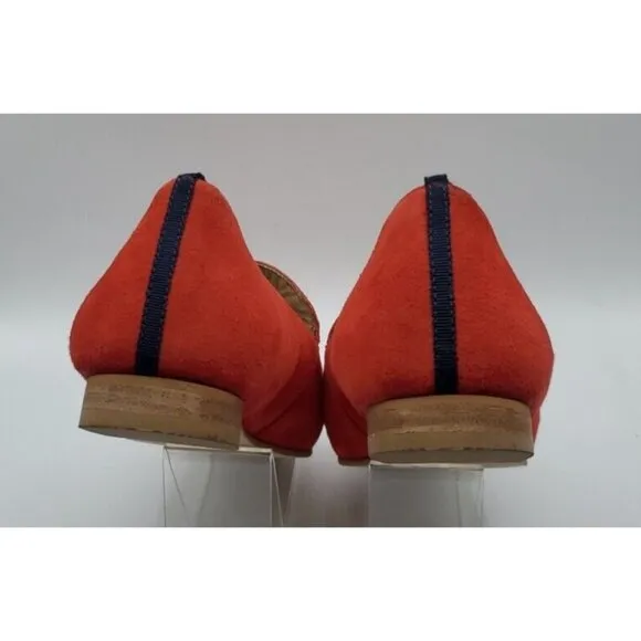 Boden Red Suede Leather Flat Slip On Loafer Women's Shoe Size 38 / 7.5