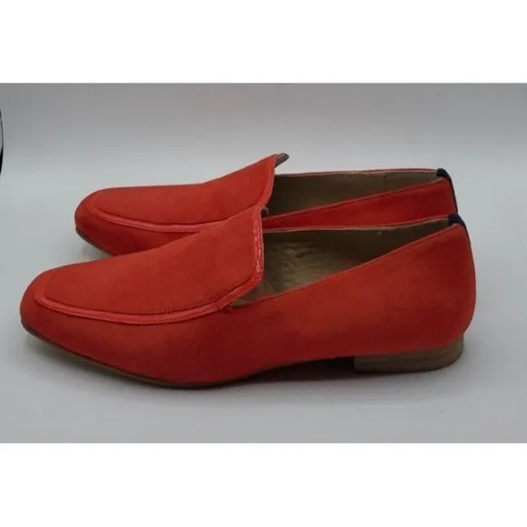 Boden Red Suede Leather Flat Slip On Loafer Women's Shoe Size 38 / 7.5