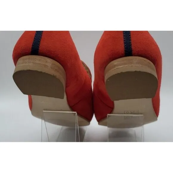 Boden Red Suede Leather Flat Slip On Loafer Women's Shoe Size 38 / 7.5