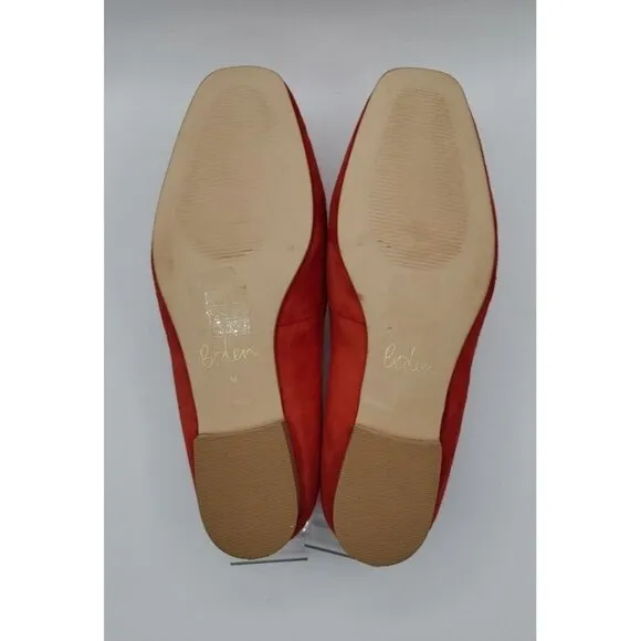 Boden Red Suede Leather Flat Slip On Loafer Women's Shoe Size 38 / 7.5