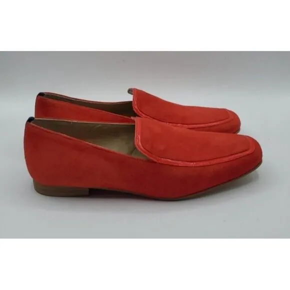 Boden Red Suede Leather Flat Slip On Loafer Women's Shoe Size 38 / 7.5