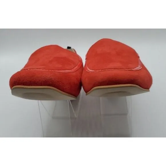 Boden Red Suede Leather Flat Slip On Loafer Women's Shoe Size 38 / 7.5
