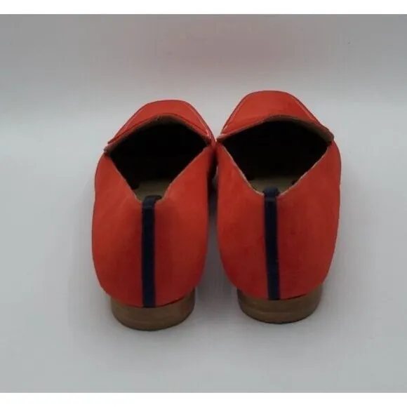 Boden Red Suede Leather Flat Slip On Loafer Women's Shoe Size 38 / 7.5