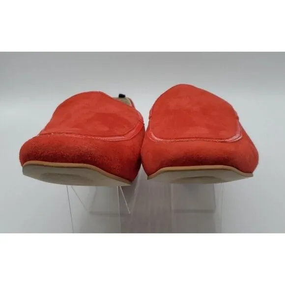 Boden Red Suede Leather Flat Slip On Loafer Women's Shoe Size 38 / 7.5