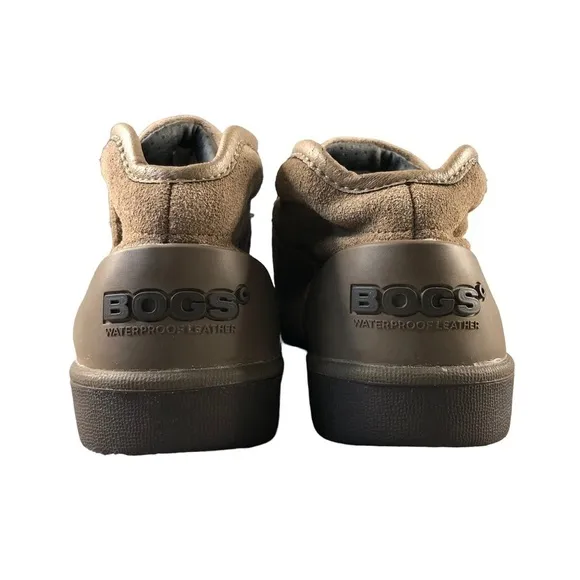 Bogs Boys Sz1 Brown Sammy Boot, Outdoor, Play, Leather, Waterproof, Suede
