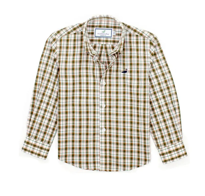 Boys Seasonal Sportshirt Olive Grove || Properly Tied