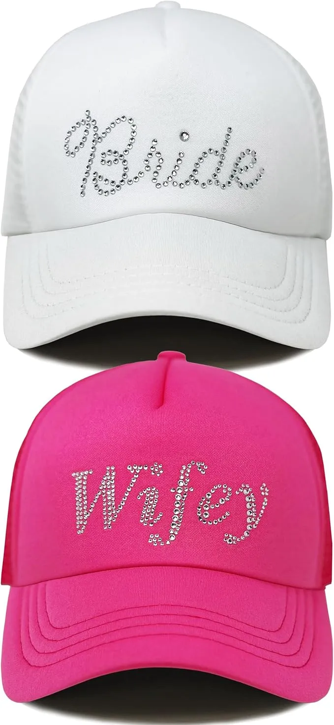 Bride - Rhinestone Embellished Trucker Hats by Funky Junque