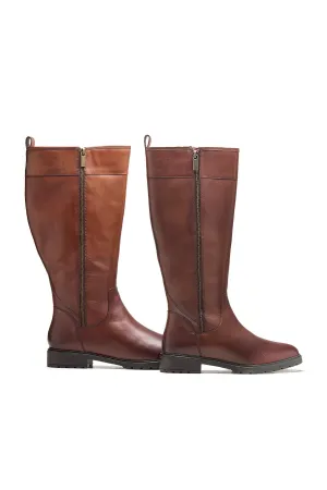 Brown Crust Leather Long Boots