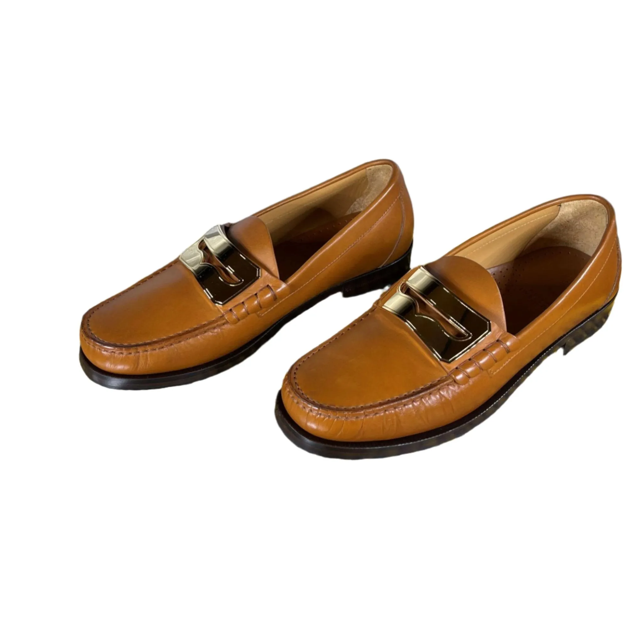 Buscemi Mens Town Loafer Brown Calf Leather Loafer