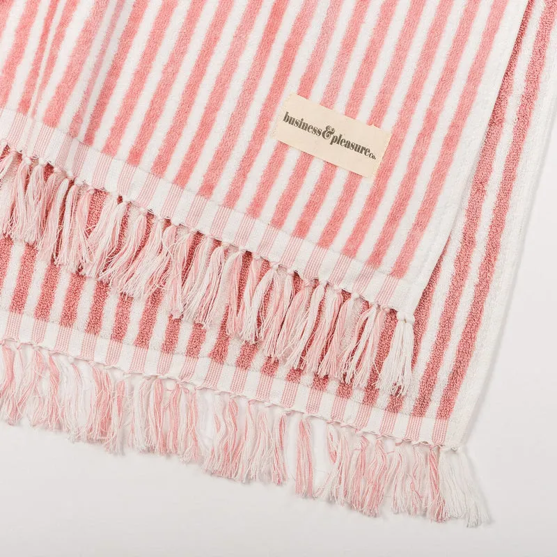 Business & Pleasure - The Beach Towel - Laurens Pink Stripe