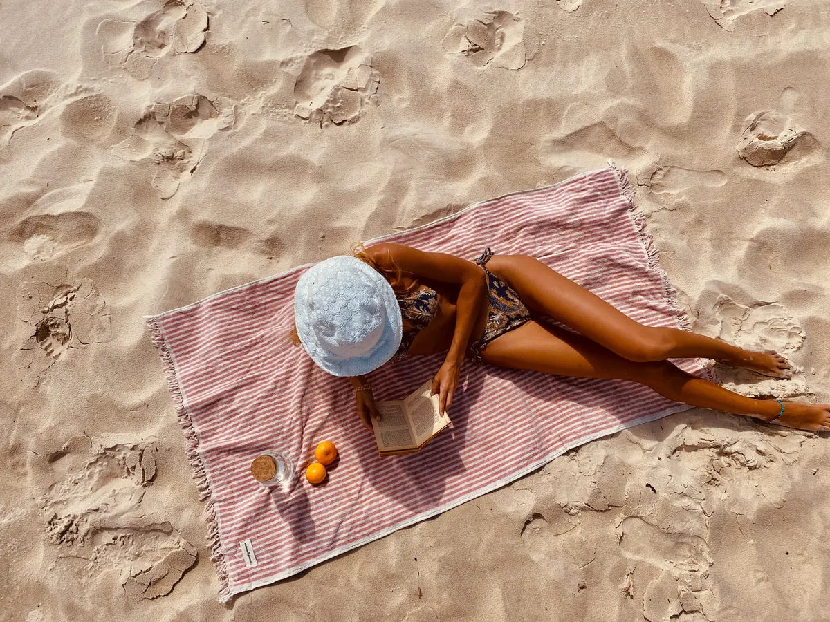 Business & Pleasure - The Beach Towel - Laurens Pink Stripe
