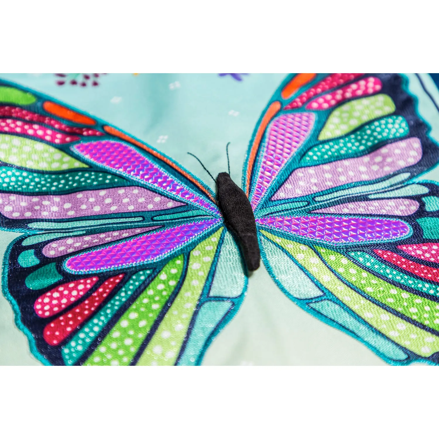 Butterfly Floral Everlasting Impressions Textile Décor,14l9643xl