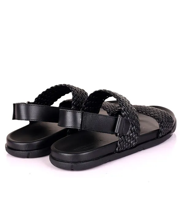 BV Weaved Sandals|Black