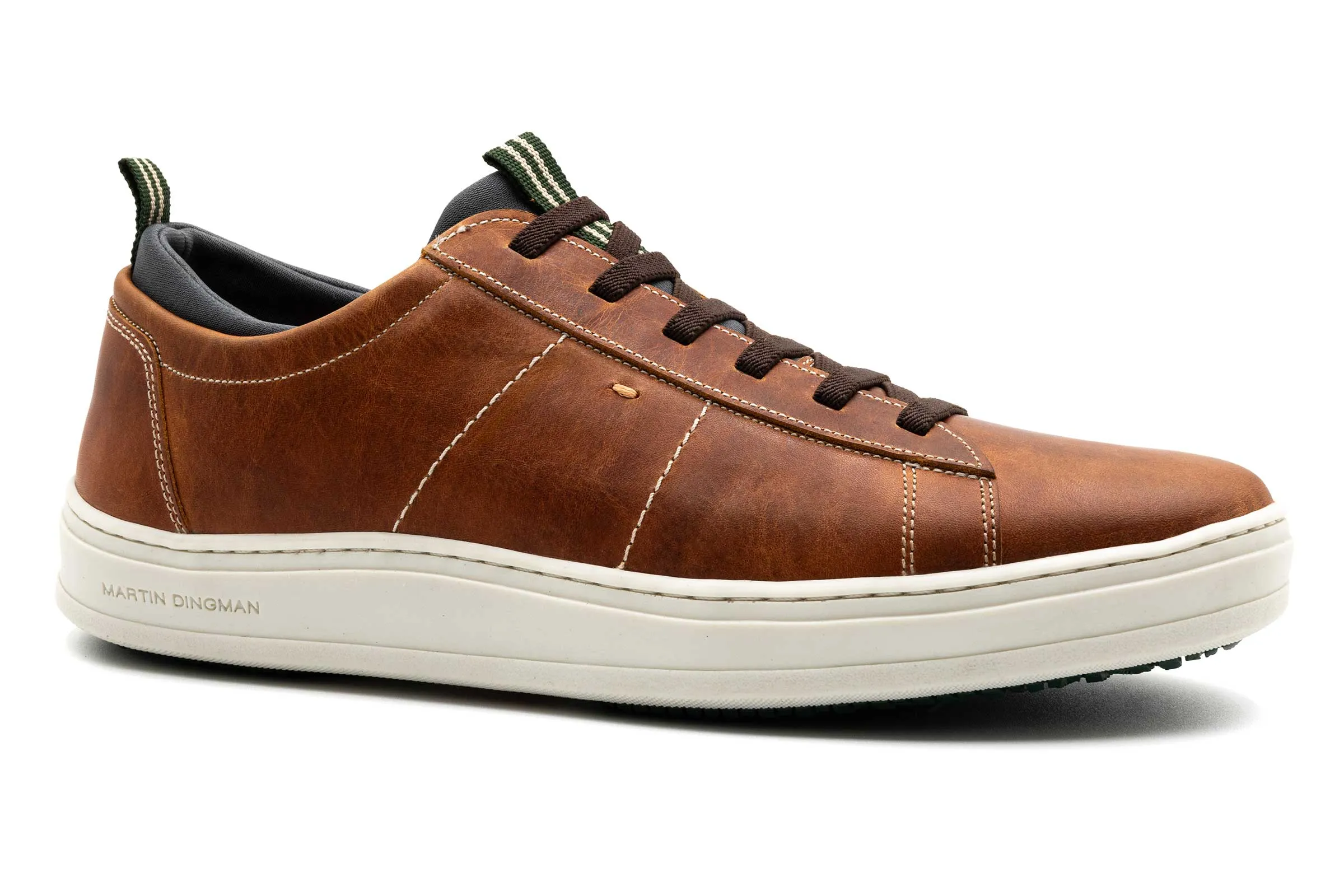 Cameron Saddle Leather Sneaker in Chestnut