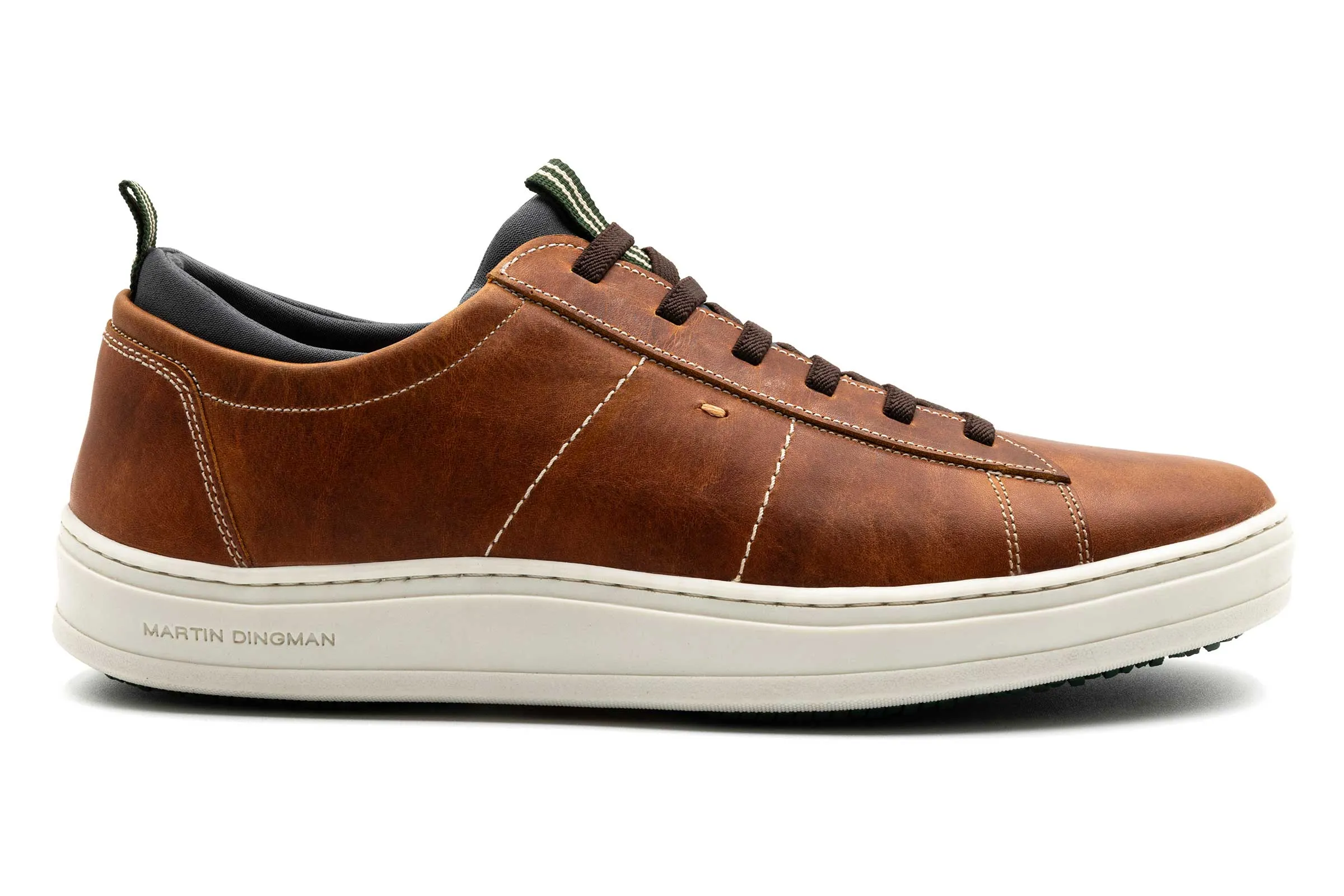 Cameron Saddle Leather Sneaker in Chestnut