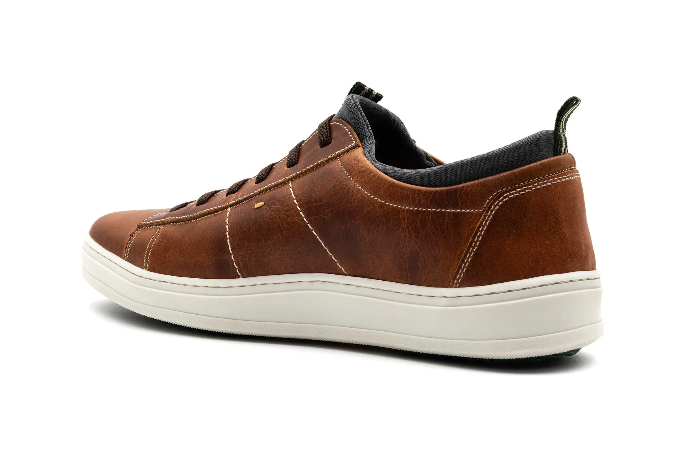 Cameron Saddle Leather Sneaker in Chestnut