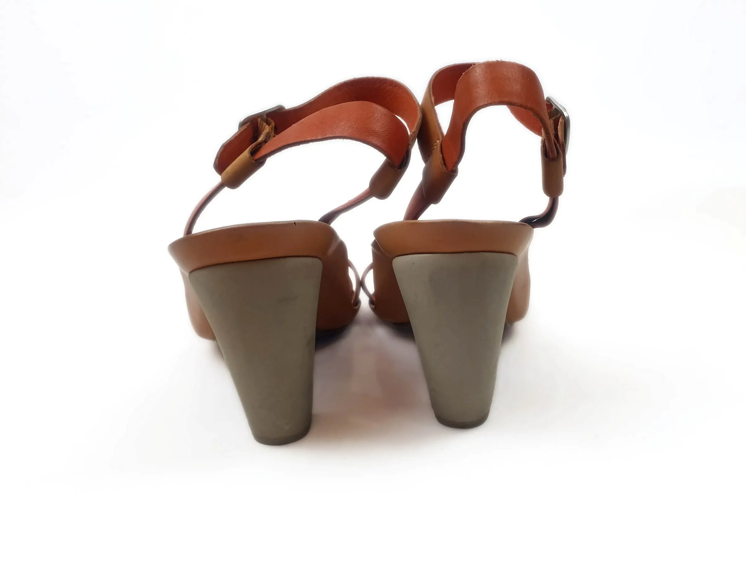 Camper funky brown and red heels size 38