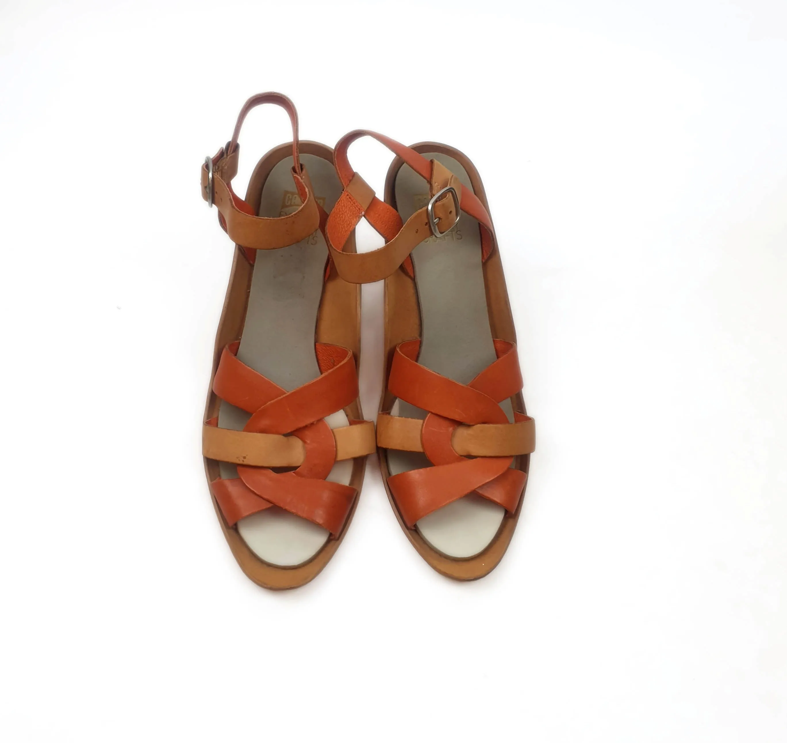 Camper funky brown and red heels size 38
