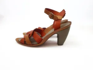 Camper funky brown and red heels size 38