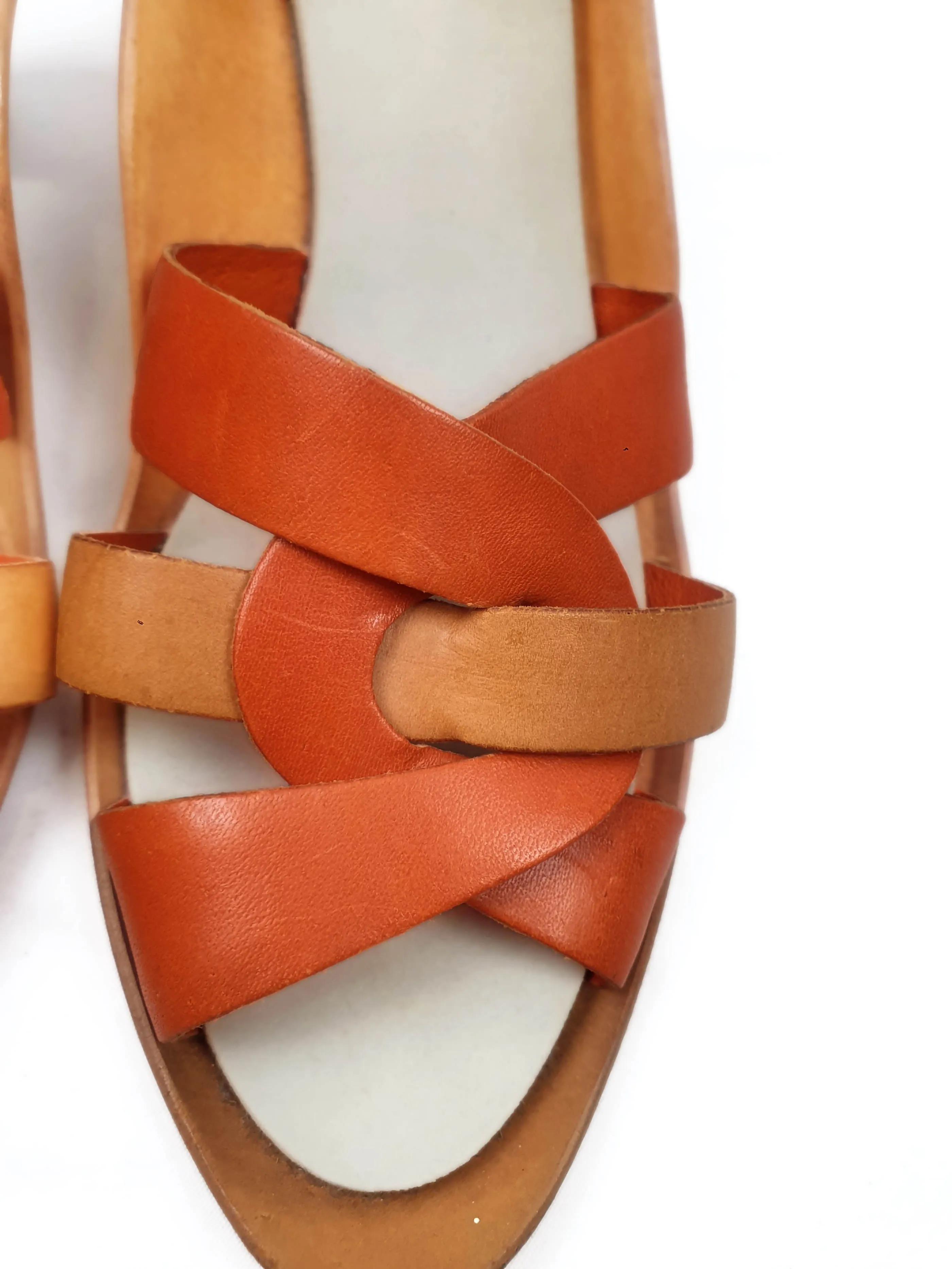 Camper funky brown and red heels size 38