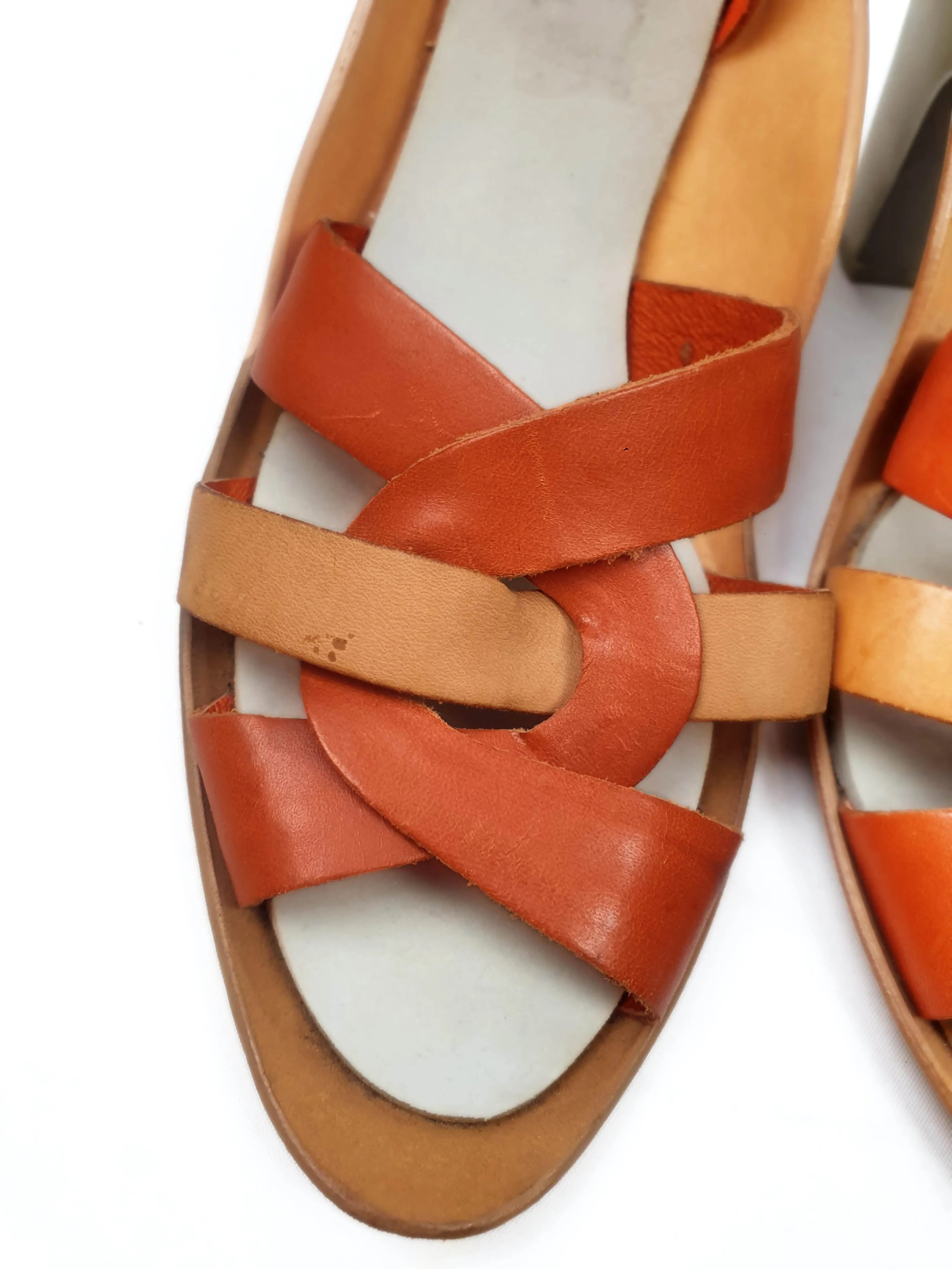 Camper funky brown and red heels size 38