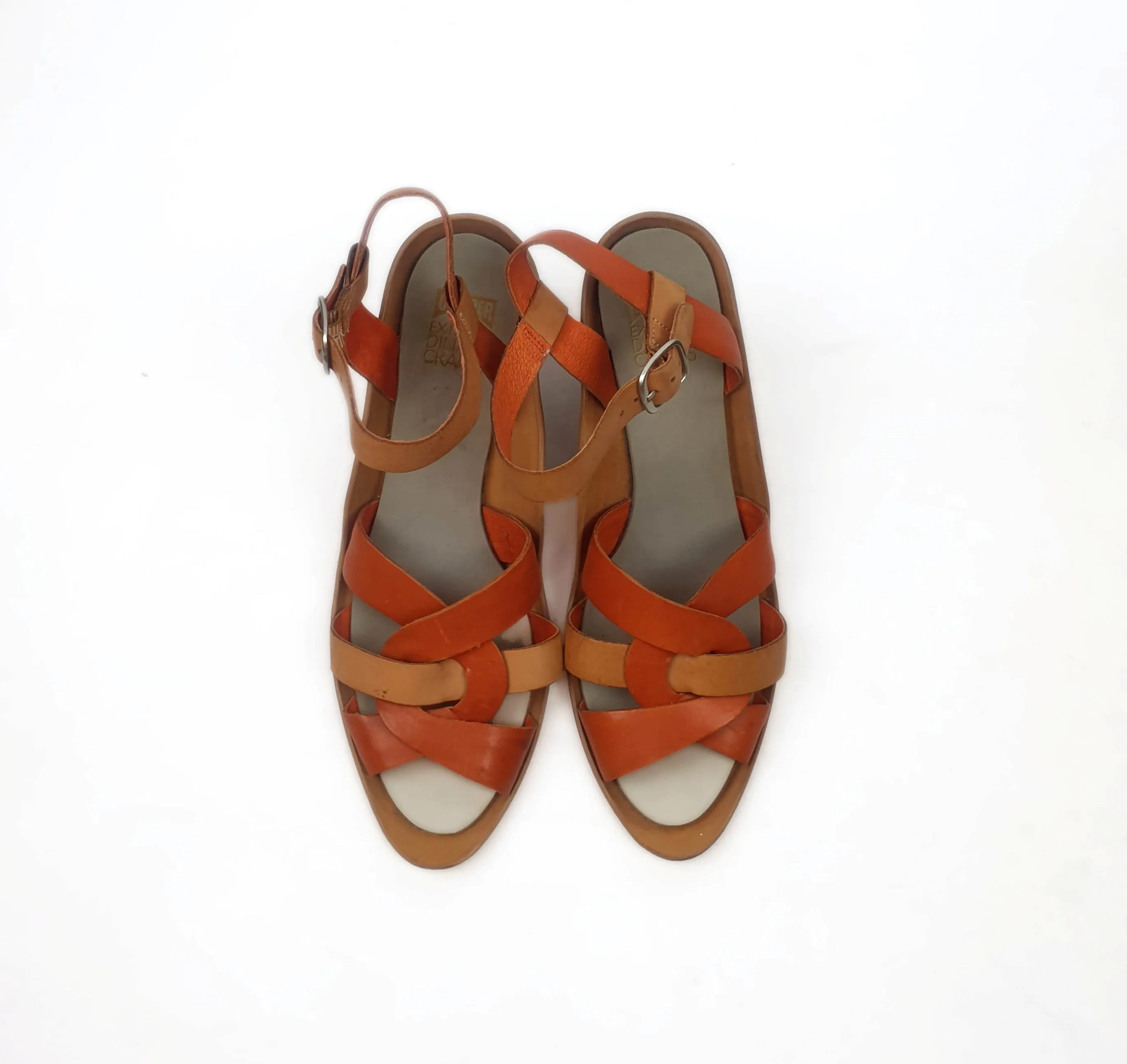 Camper funky brown and red heels size 38