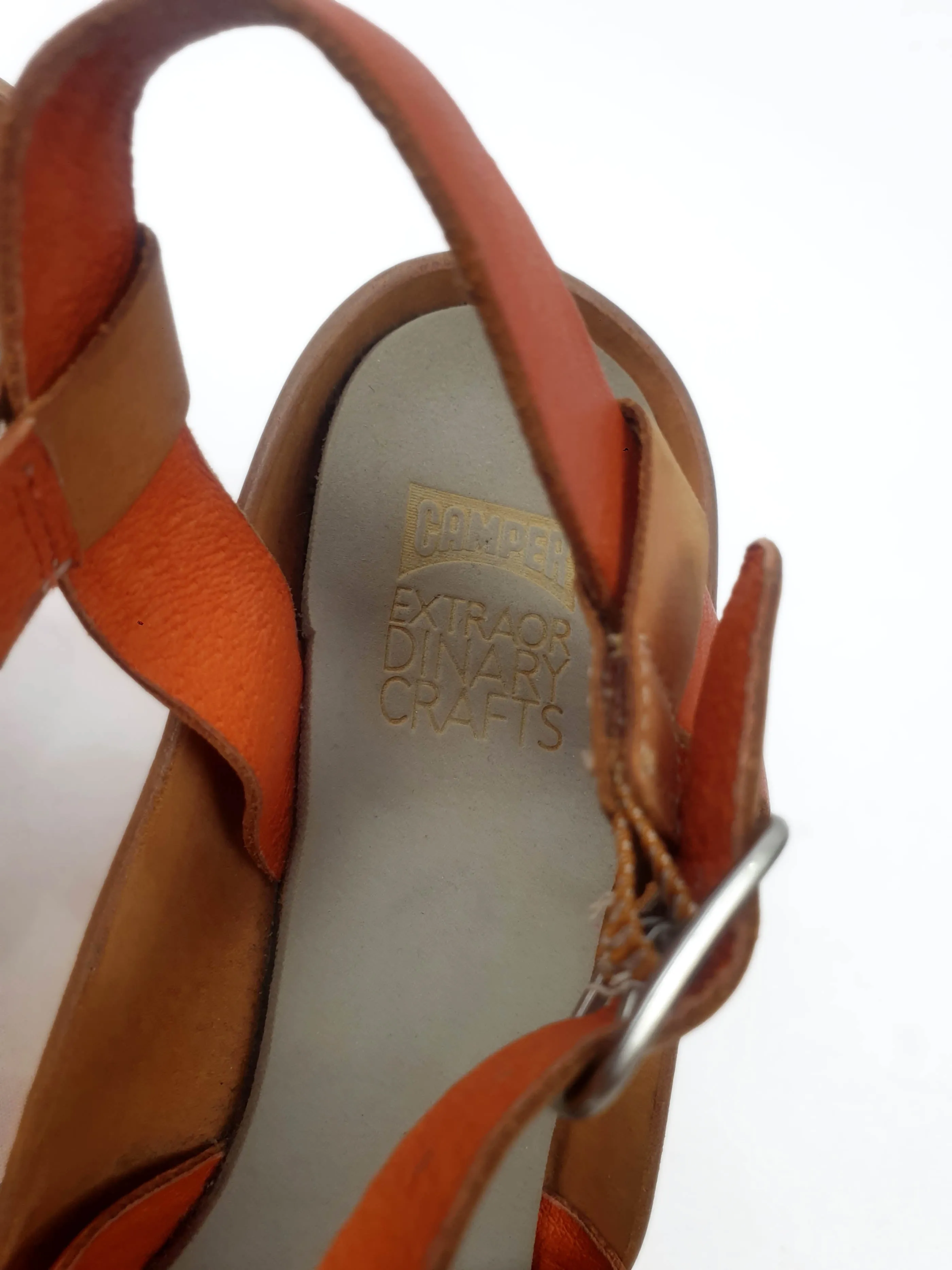 Camper funky brown and red heels size 38