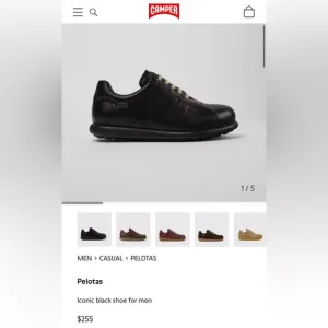 CAMPER Mens US 9 EU 42 Pelotas Black Leather Lace up Shoes Orig$255 Worn 1x