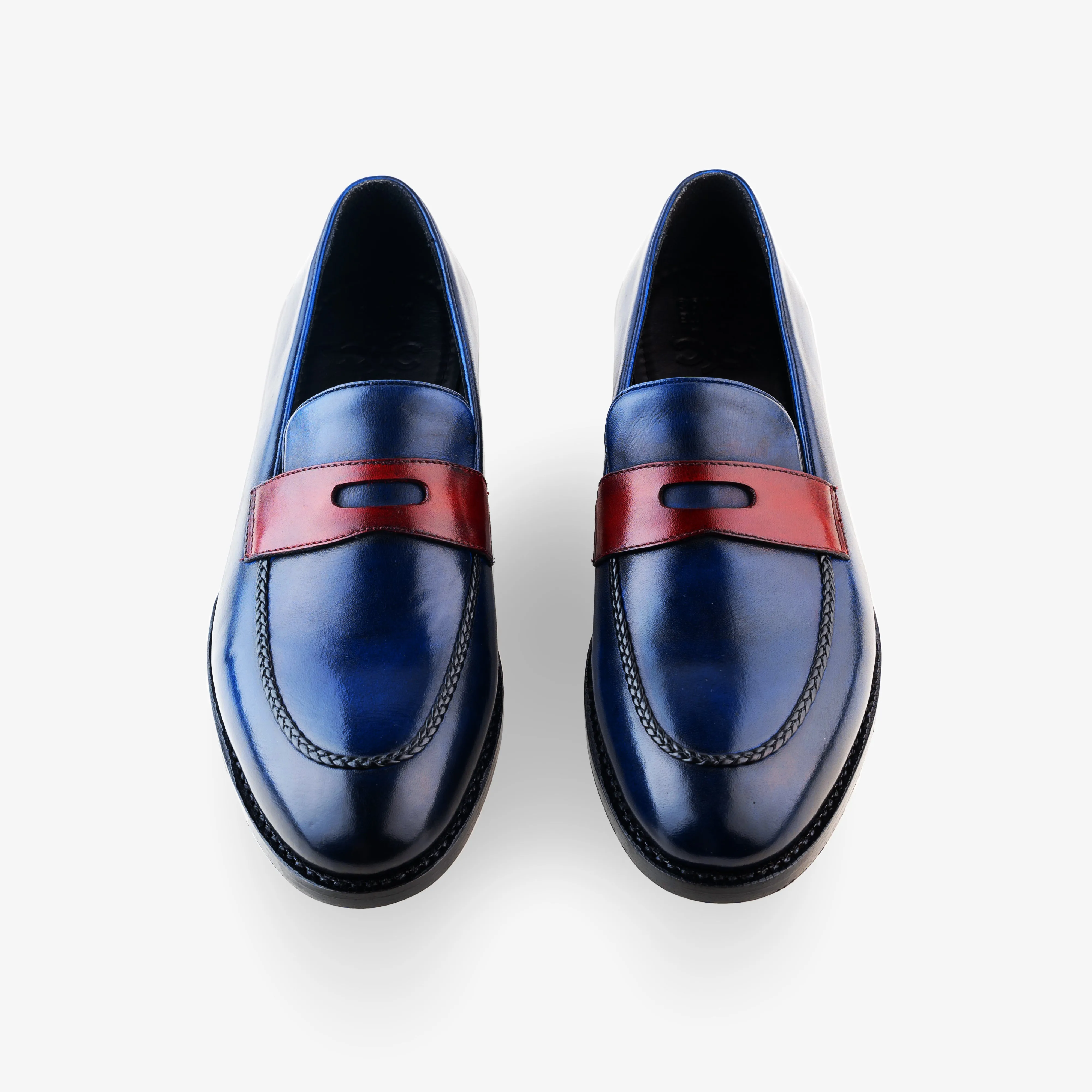Cardiff Blue Burgundy Slip-On Shoes