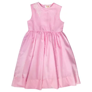 Carly Pink Striped Floral Embroidered Sundress