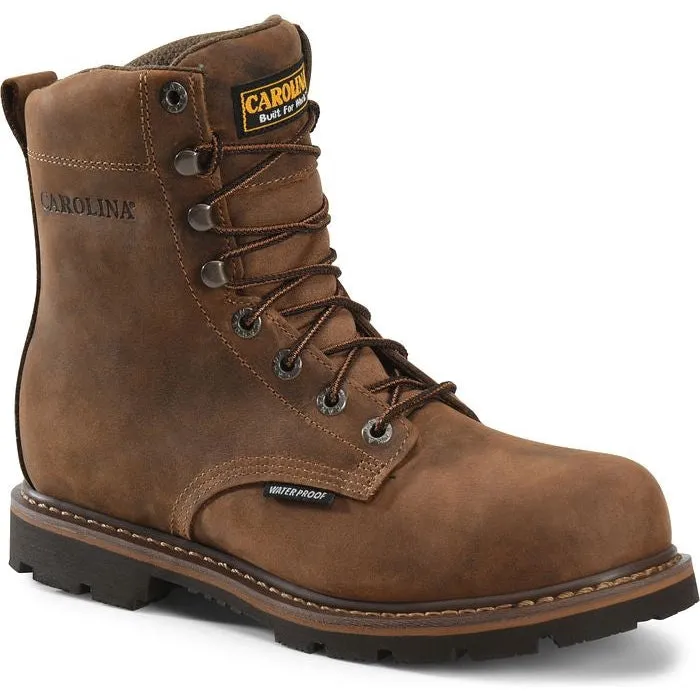 Carolina Men's Installer 8" Steel Toe Waterproof Slip Resisting Work Boot -Brown- CA3557