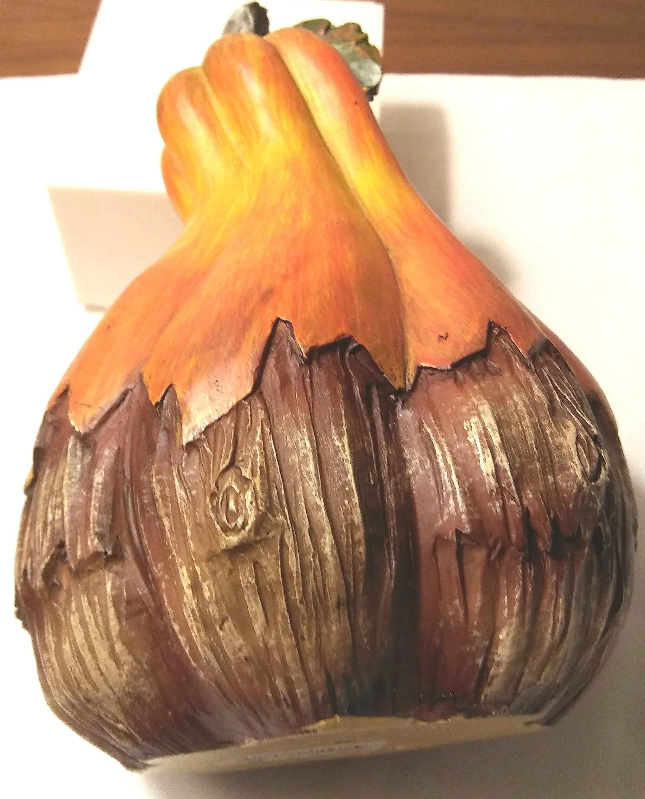 CARVED RESIN POLYMER PUMPKIN