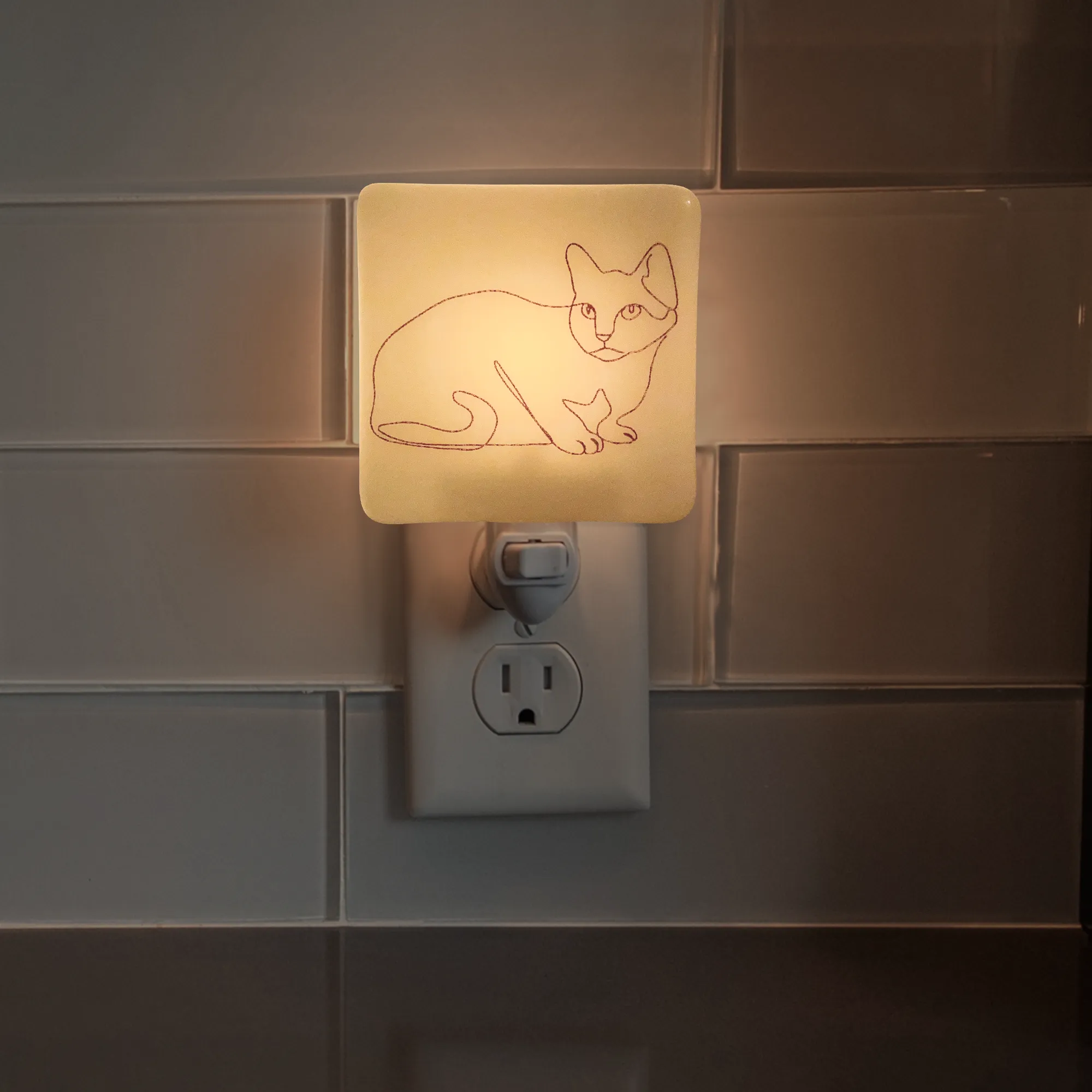 Cat Line Drawing Night Light