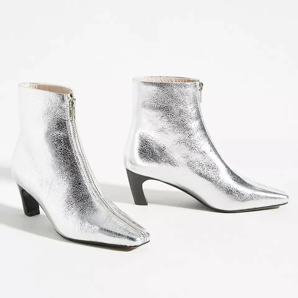 CAVERLEY II POLLIE Crinkle Boots - silver