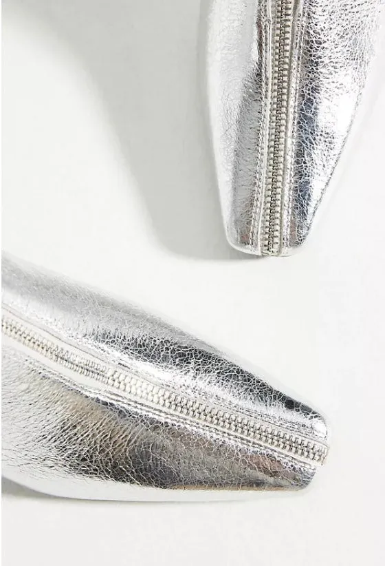 CAVERLEY II POLLIE Crinkle Boots - silver