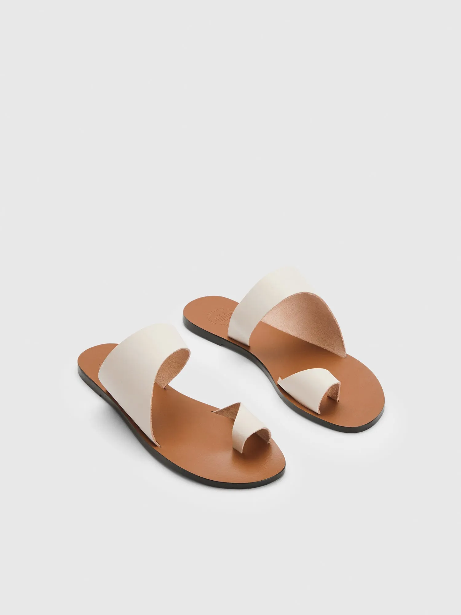 Centola Linen Leather Cutout sandals