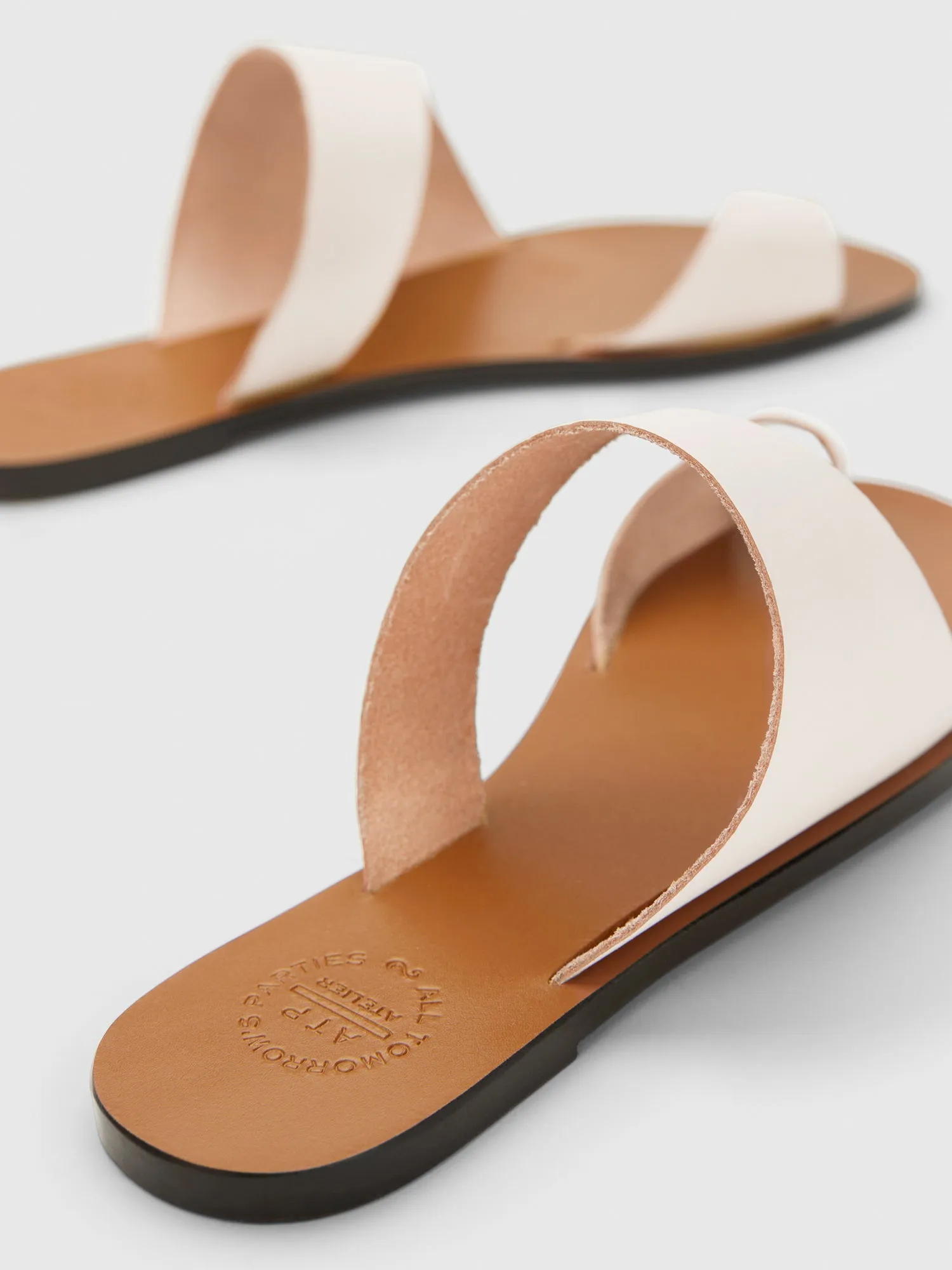 Centola Linen Leather Cutout sandals