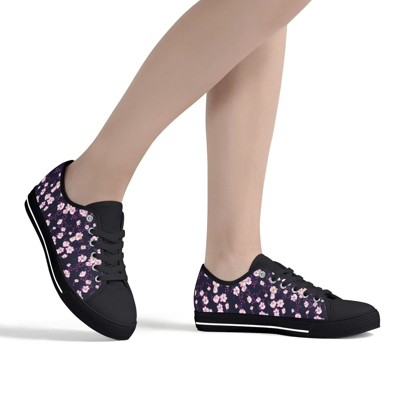 Cherry BlossomWomens Low Top Canvas Shoes
