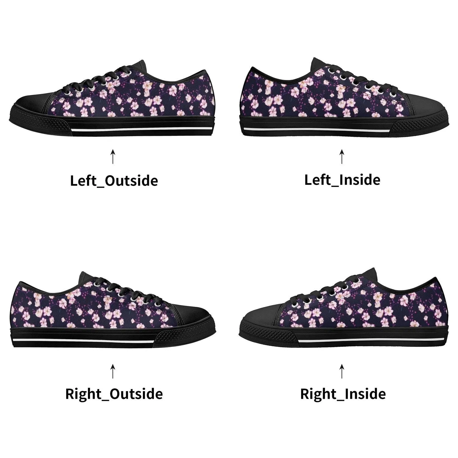 Cherry BlossomWomens Low Top Canvas Shoes