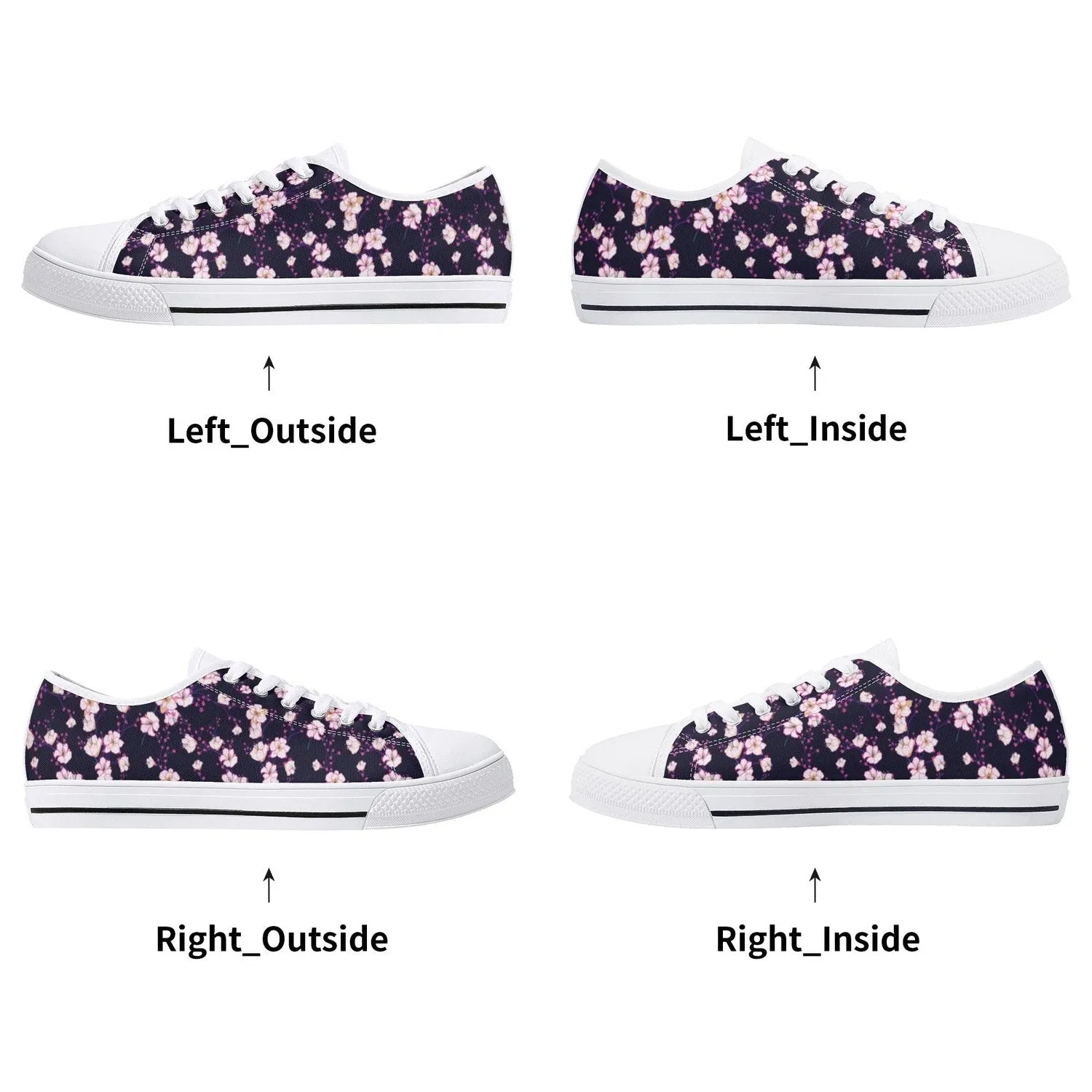 Cherry BlossomWomens Low Top Canvas Shoes