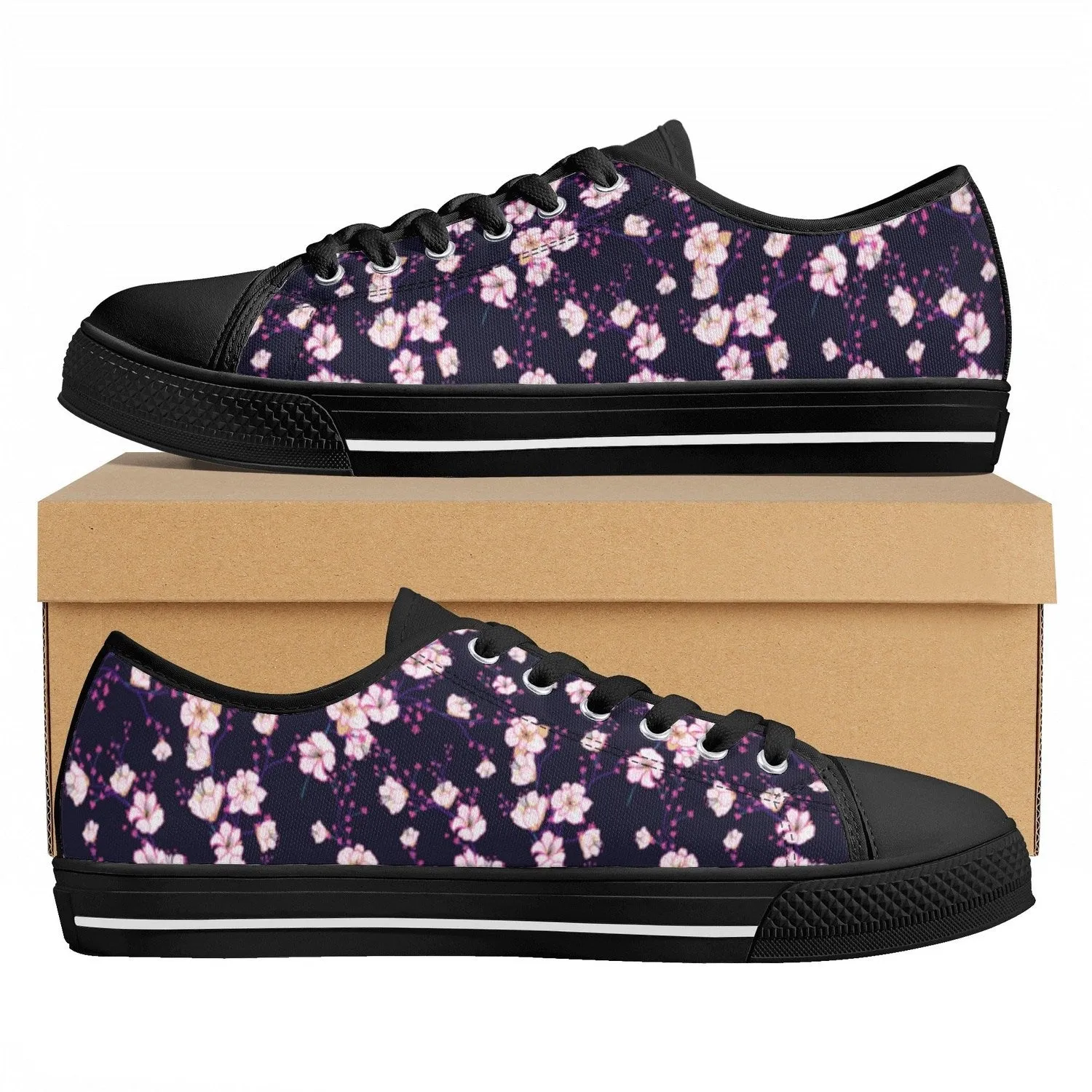 Cherry BlossomWomens Low Top Canvas Shoes